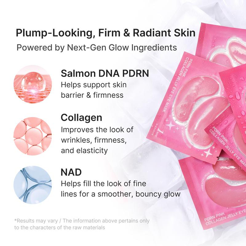 [NEW] PDRN Pink Collagen Jelly Eye Mask | Korean Hydrogel Eye Patches to Depuff, Hydrate & Smooth Fine Lines