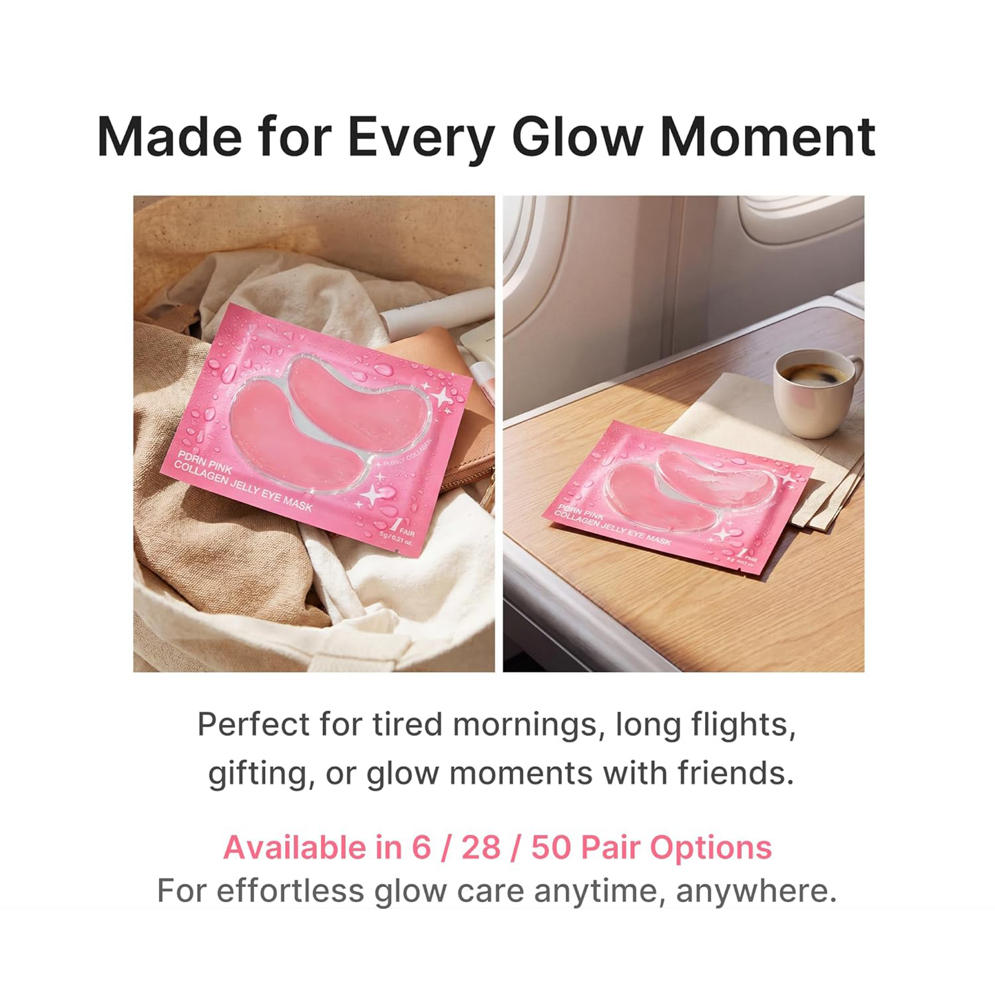 [NEW] PDRN Pink Collagen Jelly Eye Mask | Korean Hydrogel Eye Patches to Depuff, Hydrate & Smooth Fine Lines