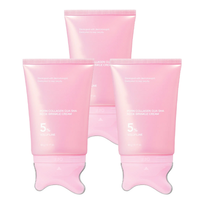 🦢Neck Wrinkle Eraser! Built-In Gua Sha Cream w/5% Anemarrhena Root Complex + PDRN Korean Skincare
