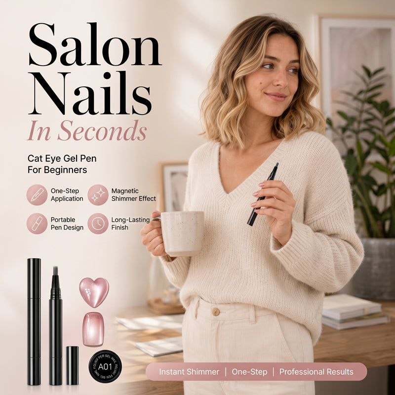 💅One Step Nail Gel Pen | No Need Base & Top Coat for Home DIY Nails