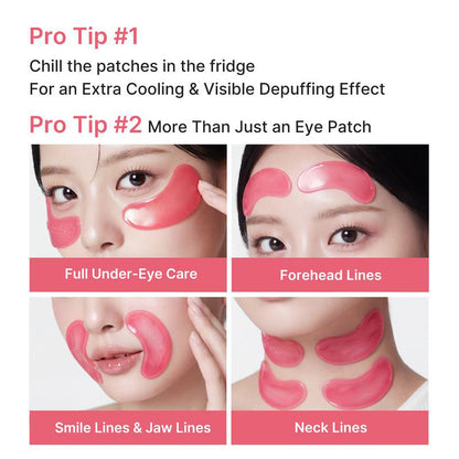 [NEW] PDRN Pink Collagen Jelly Eye Mask | Korean Hydrogel Eye Patches to Depuff, Hydrate & Smooth Fine Lines